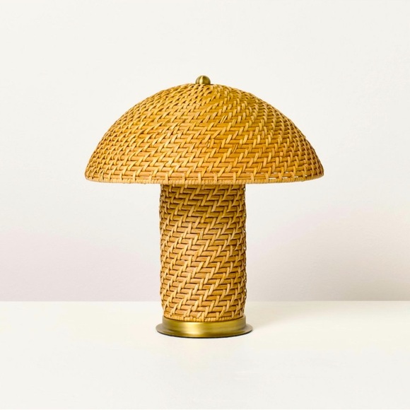 Rattan Accent Table Lamp (Includes LED Light Bulb) - Hearth & Hand with Magnolia - Picture 1 of 4